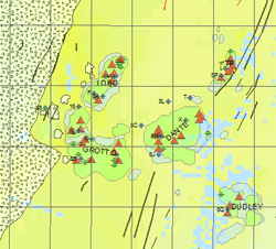 Map of venting sites