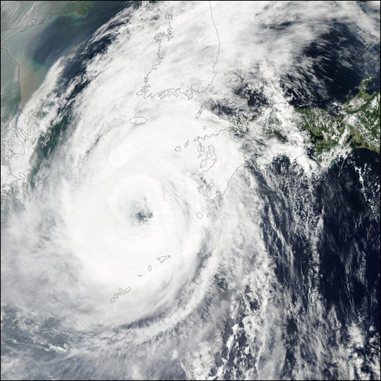 Typhoon Rusa Scours Korea