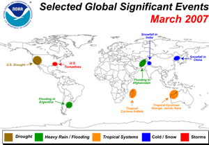 Selected Global Significant Events for March 2007