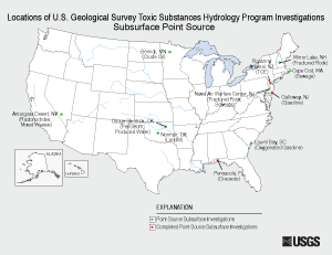 Map of Toxics Program Study Sites