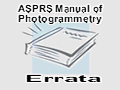 Corrections to the ASPRS Manual of Photogrammetry, 5th Edition are available here.