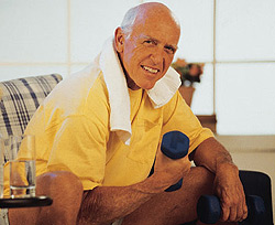 photo of a man lifting weights