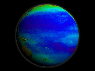 Print resolution SeaWiFS data of the Pacific Ocean.