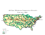 February Station Map of State All-Time Records 