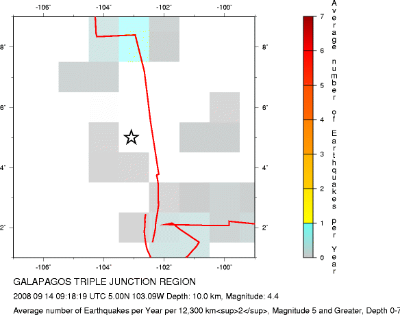 Earthquake Density Map,Shallow Earthquakes: Depth 0-70 km