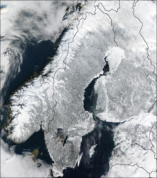 Scandinavian Peninsula in Winter