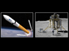 Image depicting concepts of Ares V Cargo Launch Vehicle and Altair Lunar Lander.