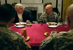 BREAKFAST WITH TROOPS - Click for high resolution Photo