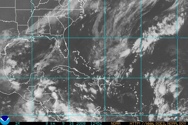 Latest GOES 8 Hurricane IR Image