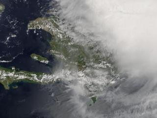 Haiti and the Dominican Republic are engulfed by Hurricane Frances.