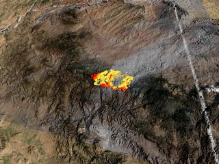 This image shows the extent of the Rodeo-Chediski Fire as of 7-2-2002.