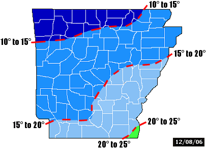 Low temperatures on 12/08/2006.