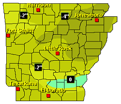 Rainfall departures in May, 2005.