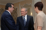 Rumsfeld Visits Tajikistan - Click for high resolution Photo