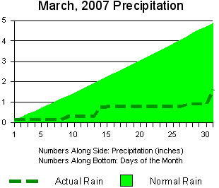 March, 2007 Precipitation in Little Rock 