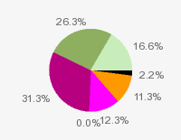 Pie chart: in table form below