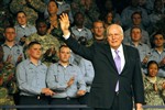 CHENEY VISITS KITTY HAWK - Click for high resolution Photo