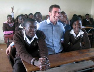 U.S. Embassy Education Adviser Matthew Grollnek meets with Zambian students at ZIPAS High School during one of the School Outreach Program visits.