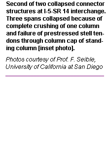 Collapsed connector structure at I-5 and SR14 interchange.