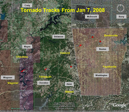 Northeast Oklahoma Tornado Tracks