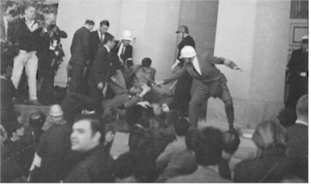 Deputies and protestters at the Pentagon October 21, 1967