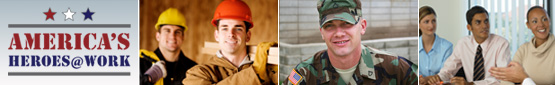 America's Heroes at Work logo and images of Workers