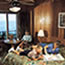 A family relaxes in their room at Skyland Resort.