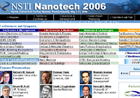 Screen Capture of Nanotech 2006 Site