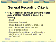 Slide 12 - General Recording Criteria 