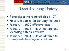 Slide 2 - Recordkeeping History