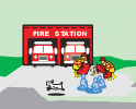 Dibujo de la estación de bomberos