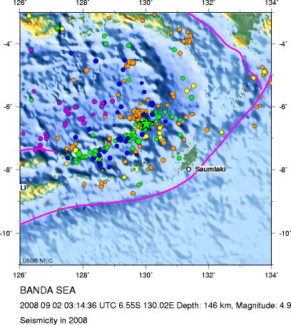 Seismicity in 2008