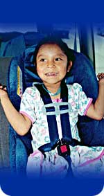 Photo of a girl in a car seat