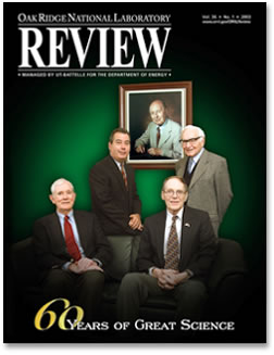 Click for full size ORNL Review Cover Vol 36, No. 1, 2003
