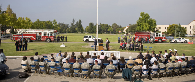 Ames remembered the tragic events of Sept .11, 2001 during an emotional ceremony held seven years to the day the tragedy occurred.