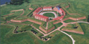An aerial view of Fort McHenry.