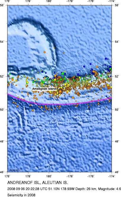 Seismicity in 2008