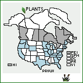 Distribution of Prunella vulgaris L. ssp. vulgaris. . 