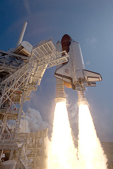 Shuttle Atlantis launches on mission STS-46