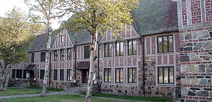 Exterior of historic brick Rockefeller Building