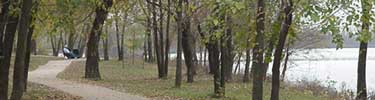 sidewalk path along Arkansas River