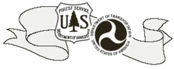 Image of a banner with the USDA Forest Service and Department of Transportation logos.