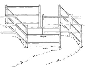 Graphic image of a chicane gate design.