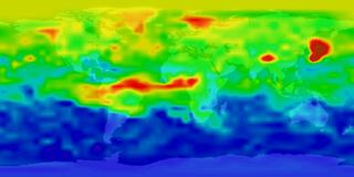Animation of global carbon monoxide from March 200 through December 2000.