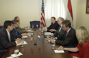 Dep. Secy. Sampson and members of his staff hold a table discussion with the Dutch Delegation