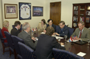 Dep. Secy. Sampson and members of his staff hold a table discussion with the Dutch Delegation