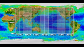 Carbon Dioxide graph from 1980 to 2005 over global biosphere data