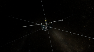 Themis spacecraft fully deployed.