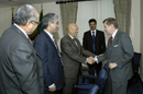 Dep. Secy. David Sampson greets Libyan Secretary for America's Affairs staff member