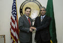 Dep. Secy. David Sampson greets Libyan Secretary Dr. Ahmed Said Fituri
